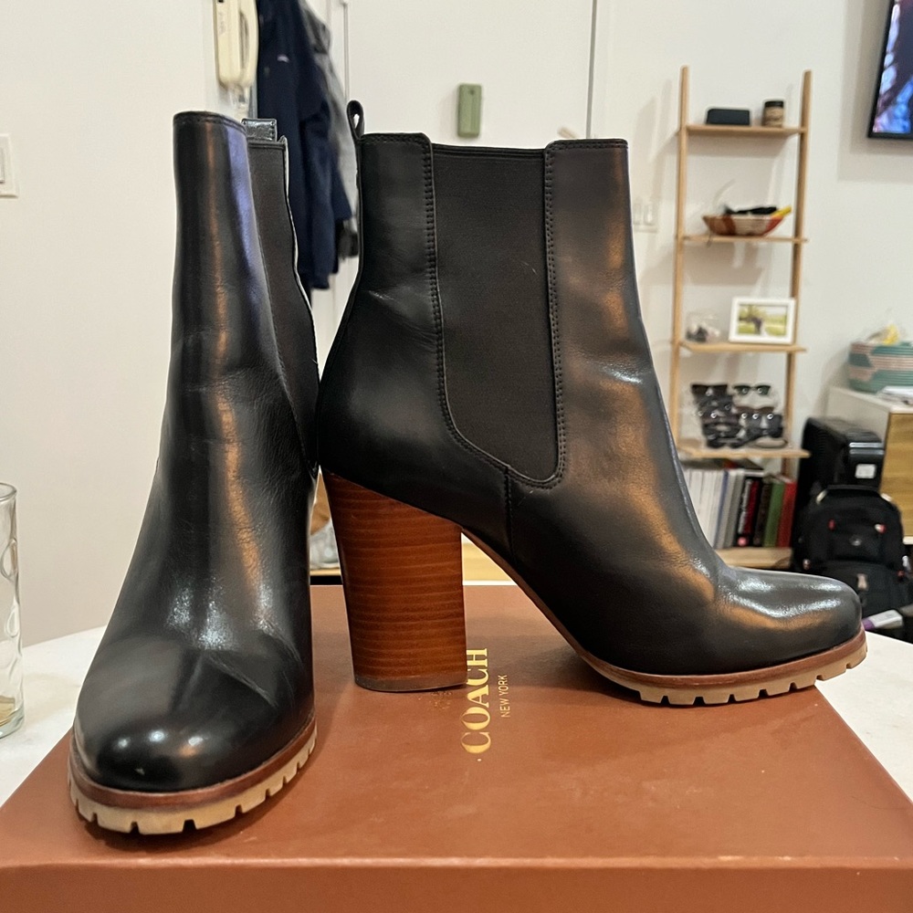 Black Coach ankle booties - like new condition!